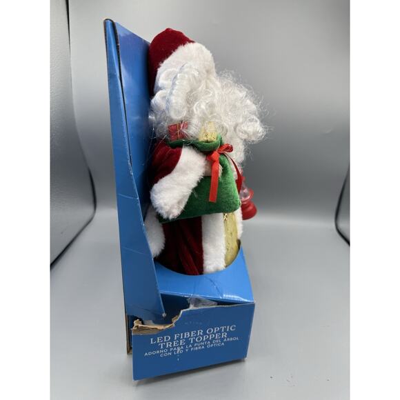 Holiday Time LED Fiber Optic Santa Tree Topper 12” Christmas Lighted Topper - Picture 2 of 5